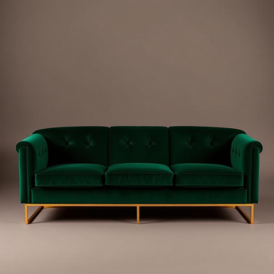 Monarch Three-Seater Velvet Sofa